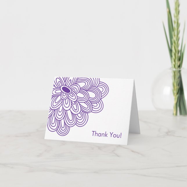 Carte de remerciement de mariage Bold Bloom Purple (Devant)