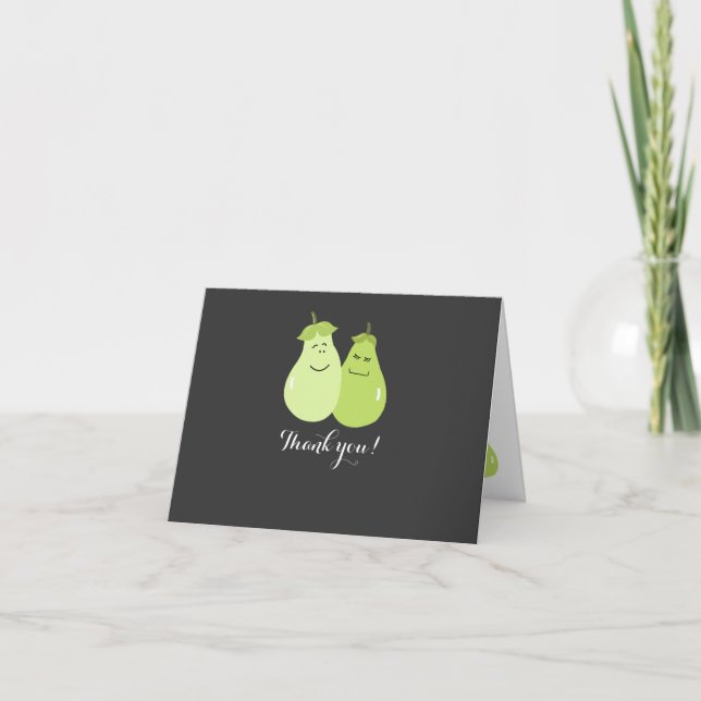 Carte de remerciement de mariage Couple de la Poir (Devant)