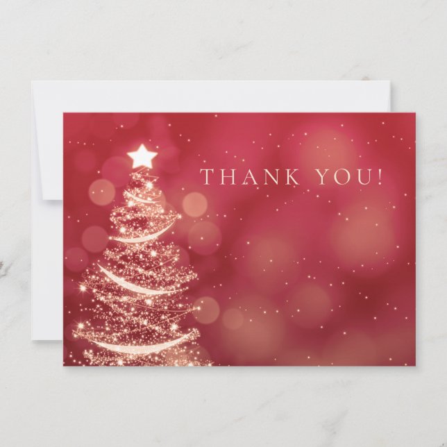 Carte de remerciement de mariage de Noël Rouge & O (Devant)