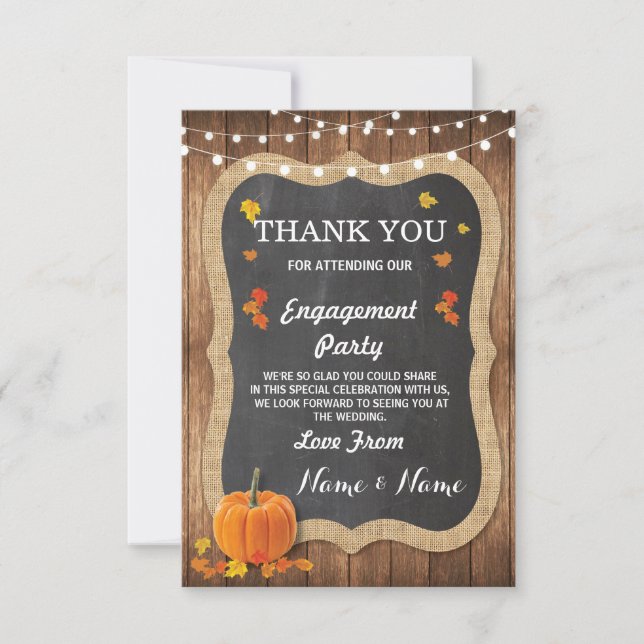 Carte de remerciement de mariage de Pumpkin Chalk (Devant)