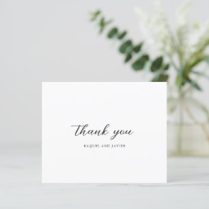 Carte de remerciement de mariage élégante à petit