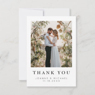 Carte de remerciement de mariage élégante avec pho