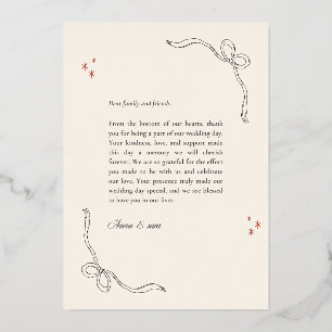 Carte de Remerciement de Mariage Élégante – Coins
