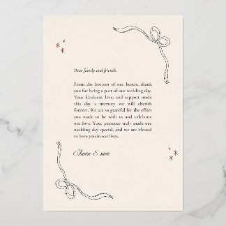 Carte de Remerciement de Mariage Élégante – Coins