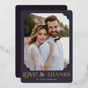 Carte de remerciement de mariage en feuille de pou