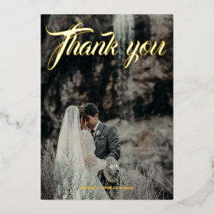 Carte de remerciement de mariage en feuille métall