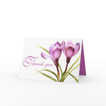 Carte de remerciement de mariage fleur pourpre de 