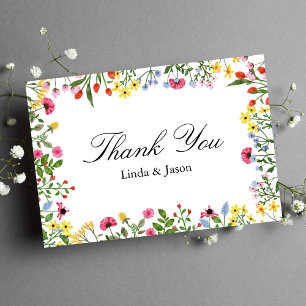 Carte de remerciement de mariage Fleur sauvage lum