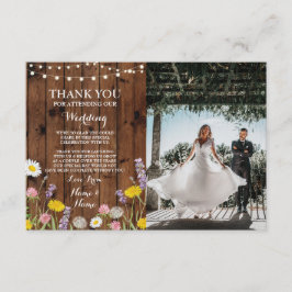 Carte de remerciement de mariage Fleurs sauvages P