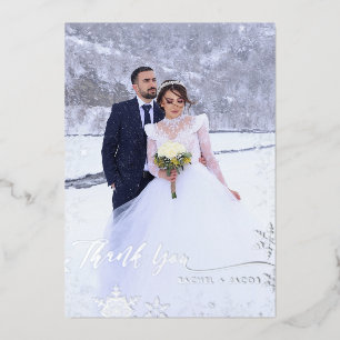 Carte de remerciement de mariage Flocons de neige