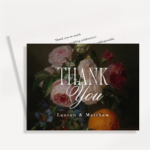 Carte de remerciement de mariage Floral foncé Art