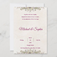 Carte de remerciement de mariage florale élégante