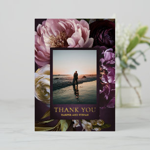 Carte de remerciement de mariage florale maximalis