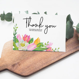 Carte de remerciement de mariage florale Tulipe ro