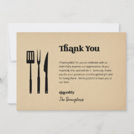 Carte de remerciement de mariage Funny Free BBQ