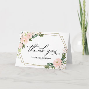 Carte de remerciement de mariage géométrique flora