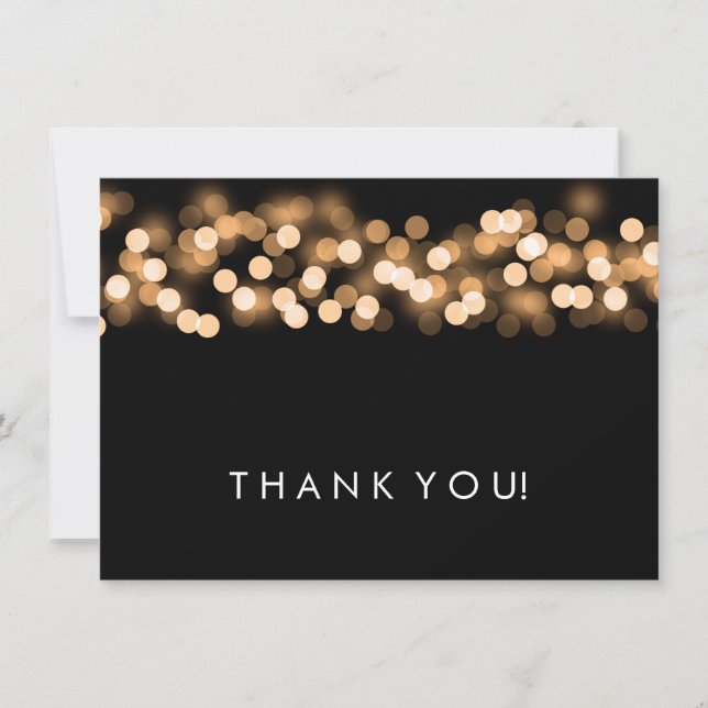Carte de remerciement de mariage Gold Hollywood Gl (Devant)