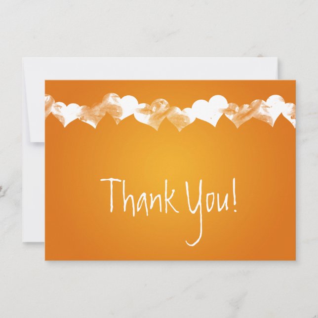 Carte de remerciement de mariage Grunge Hearts Ora (Devant)