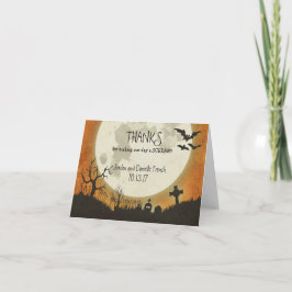 Carte de remerciement de mariage Halloween - lune 