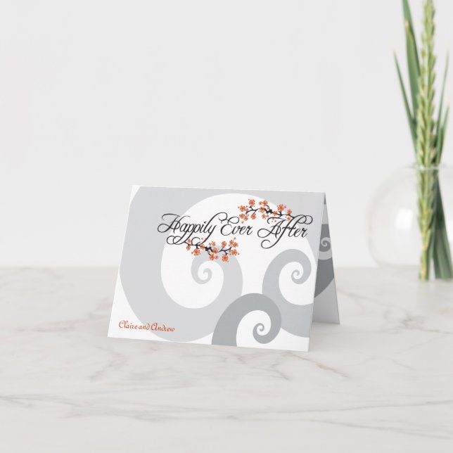 Carte de remerciement de mariage Happily Ever Afte (Devant)
