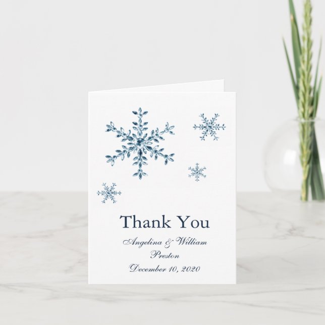 Carte de remerciement de mariage Holiday Glamour (Devant)