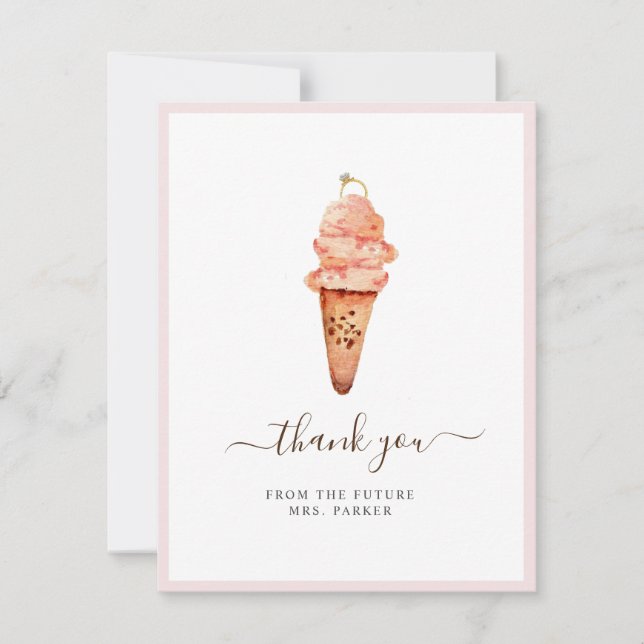 Carte de remerciement de mariage Ice cream (Devant)