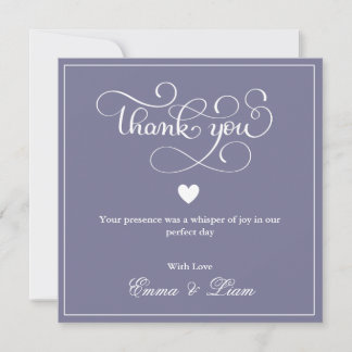 Carte de remerciement de mariage lavande poussiére