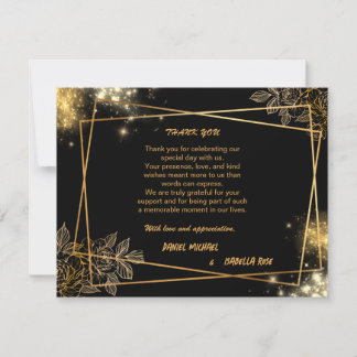 Carte de Remerciement de Mariage Luxe Or