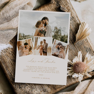 Carte de remerciement de mariage Minimal Love & Th