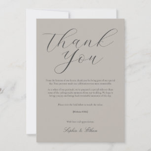 Carte de remerciement de mariage minimaliste natur