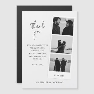 Carte de remerciement de mariage minimaliste pour