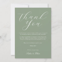 Carte de remerciement de mariage minimaliste Sage