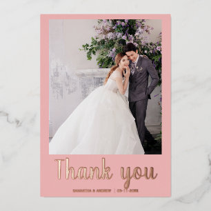 Carte de remerciement de mariage moderne 2 photo f