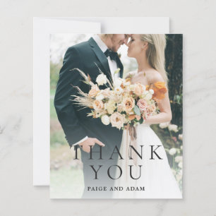 Carte de remerciement de mariage moderne photo édi