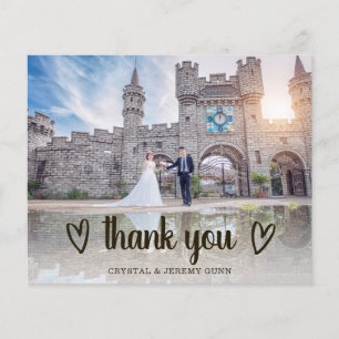 Carte de remerciement de mariage pas chère avec ph