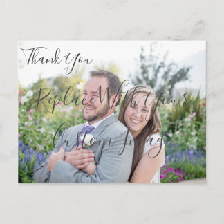Carte de remerciement de mariage personnalisée