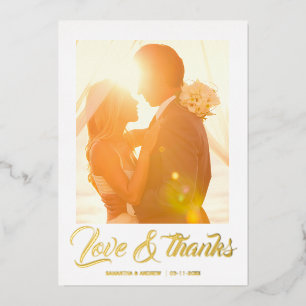 Carte de remerciement de mariage personnalisée ave