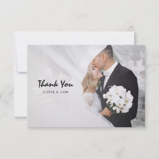 Carte de remerciement de mariage personnalisée ave