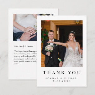 Carte de remerciement de mariage personnalisée ave