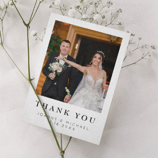 Carte de remerciement de mariage personnalisée ave