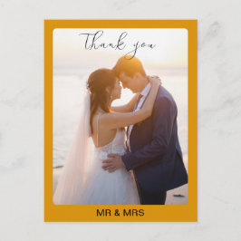 Carte de remerciement de mariage personnalisée ave