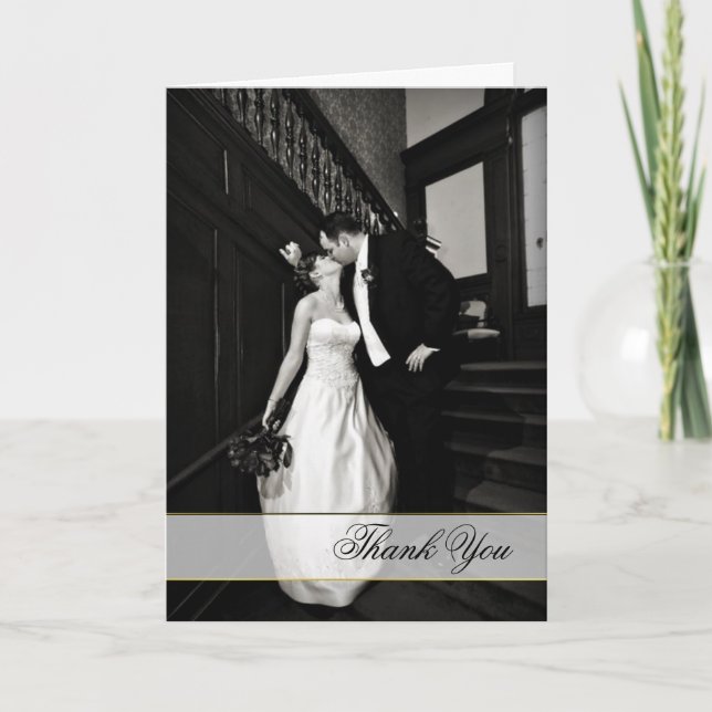 Carte de remerciement de mariage personnalisée ave (Devant)