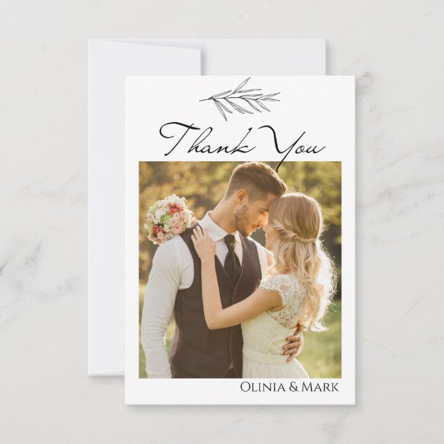 Carte de remerciement de mariage personnalisée mod (Devant)