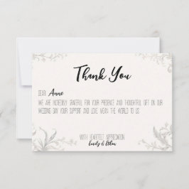Carte de remerciement de mariage personnalisée sim