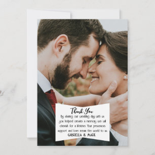 Carte de remerciement de mariage photo Bohème Flai