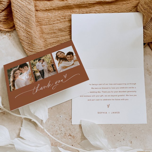 Carte de remerciement de mariage photo bohème SIEN (Créateur téléchargé)