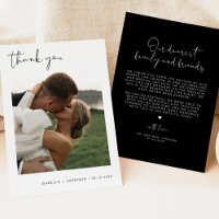 Carte de remerciement de mariage photo moderne noi