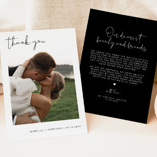 Carte de remerciement de mariage photo moderne noi