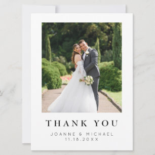 Carte de remerciement de mariage photo moderne per