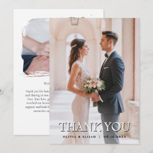 Carte de remerciement de mariage photo moderne per